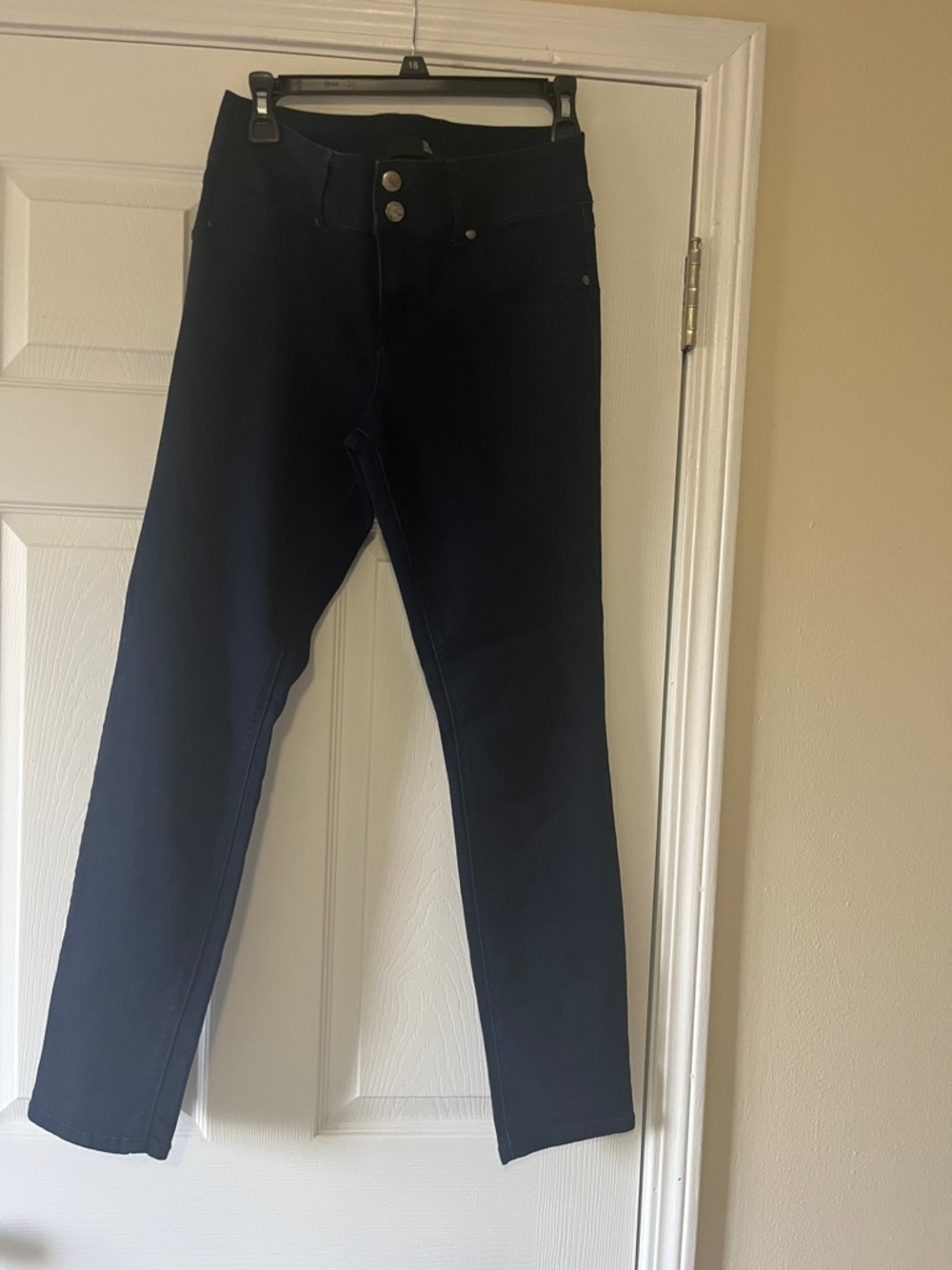 Dark Navy High-Waist Slim Jeans